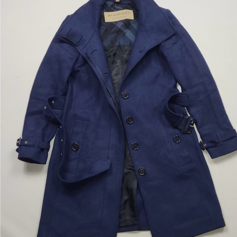 Burberry Navy Wool & Cashmere Coat -Size 38 or 4 - Picture 7 of 14